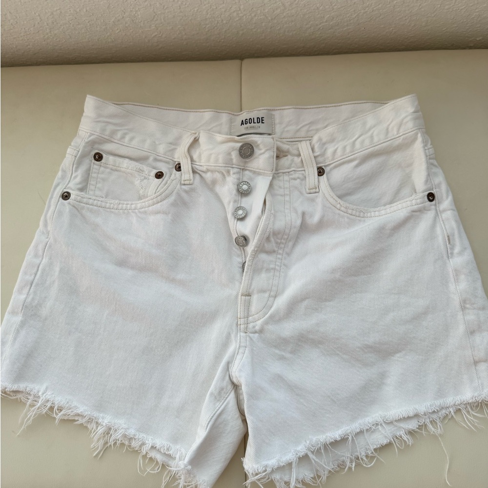 Agolde Parker Shorts in White - Size 25